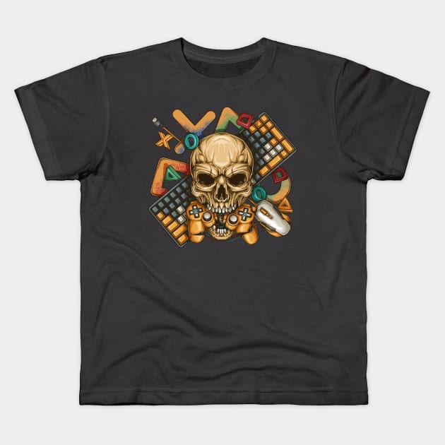 Skull PC Kids T-Shirt by REMNANT GAMERS